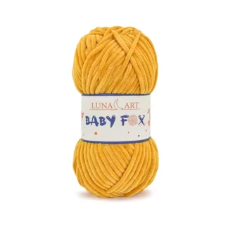 Luna Art Baby Fox 37 musztarda - puszysta włóczka szenilowa do maskotek