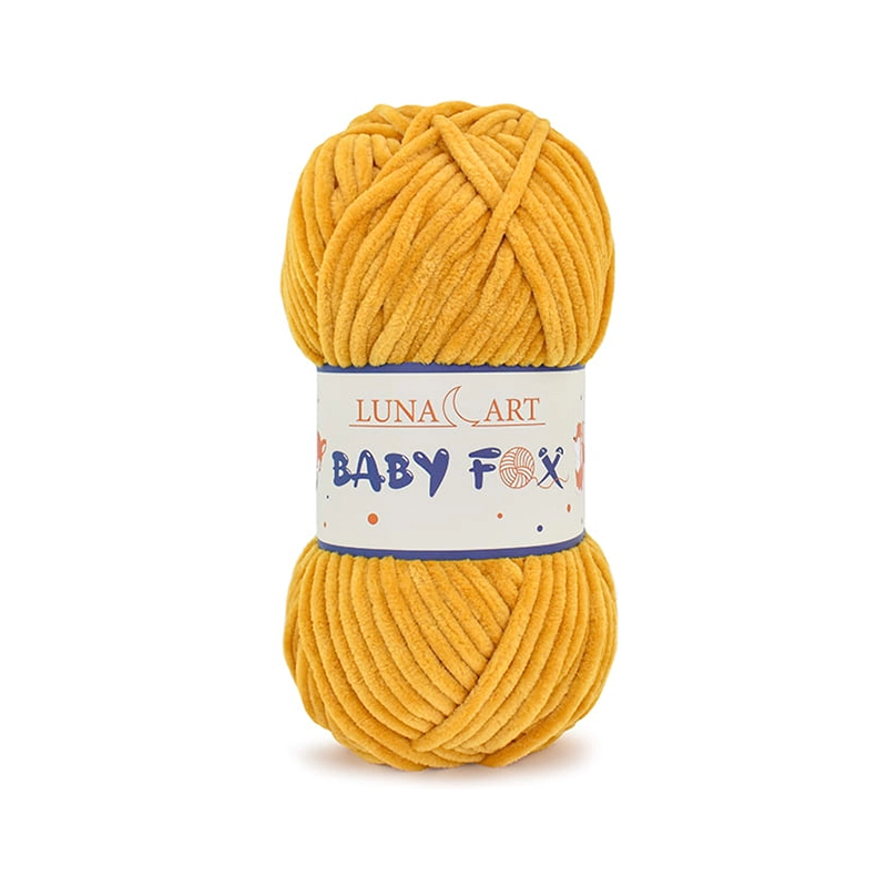 Luna Art Baby Fox 37 musztarda - puszysta włóczka szenilowa do maskotek
