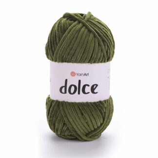 Włóczka YarnArt Dolce 772 oliwkowy - pluszowa włóczka do szydełkowania