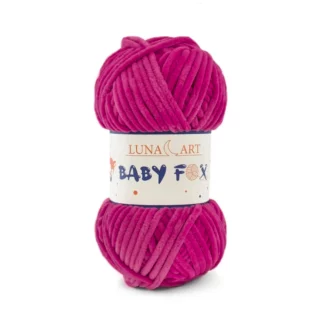 Luna Art Baby Fox 52 ciemna fuksja - puszysta włóczka szenilowa do maskotek